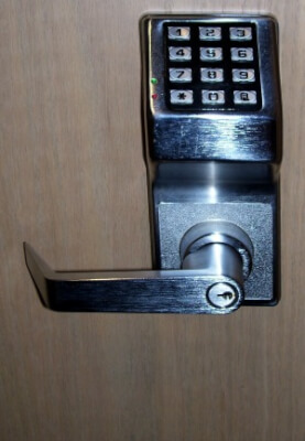 keypad lock on workplace door