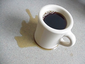 spilled coffee
