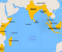 Pacific Rim countries showing reach of 2004 tsunami