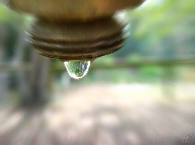 Drop of water from faucet