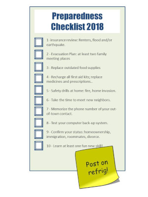 Preparedness Checklist for 2018