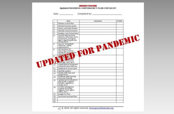 checklist updated for pandemic