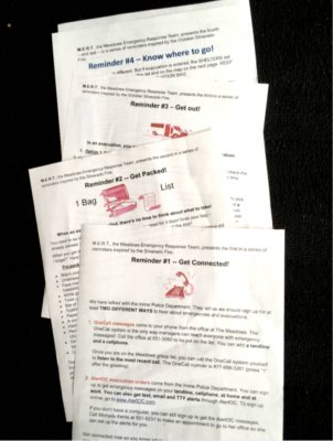 Series of flyers with Evacuation Reminders 