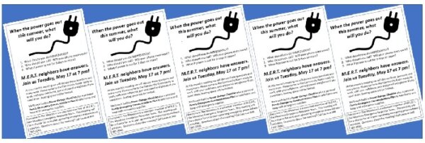 Flyer announcing program on summer power outages